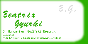 beatrix gyurki business card